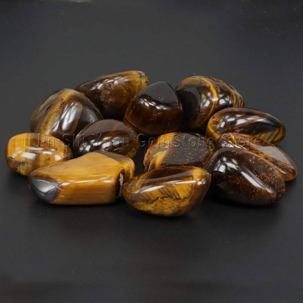 Bulk Tumbled Yellow Tiger Eye Stones Natural Polished Gemstone Supplies for Wicca, Reiki, and Energy Crystal Healing