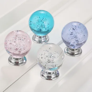 DRELD 1PC 30mm Crystal Ball Furniture Cabinet Knobs and Handles Creative Drawer Cupboard Door Kitchen Furniture Pull Handle Knob