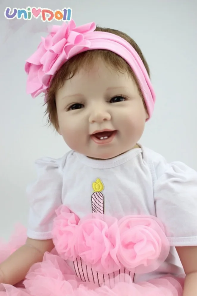 Unidoll 48 см Brinquedos Boneca Возрожденный ребенок силиконовый Macio recem-naccidos bebes Reborn boneca Brinquedos de Prese