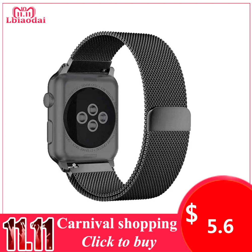 Milanese Loop Strap For Apple Watch Band 42mm 38mm 44mm 40mm Stainless steel Magnetic buckle watchband bracelet iwatch 4 3 2 1 Milanese Loop Strap For Apple Watch Band 42mm 38mm 44mm 40mm Stainless steel Magnetic buckle watchband bracelet iwatch 4 3 2 1