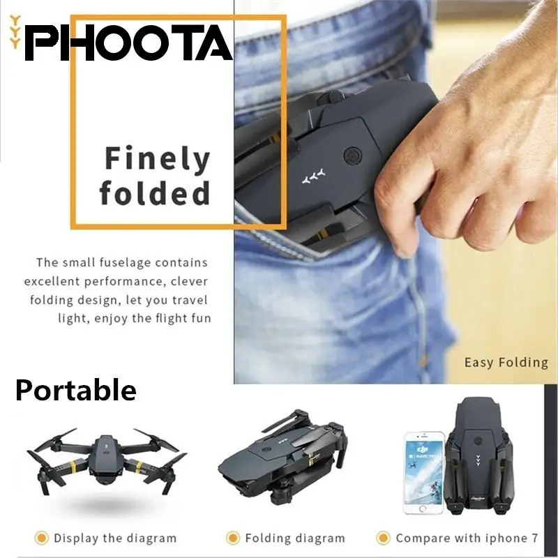 Wi Fi FPV с широкоугольной HD камерой высоким режимом удержания Складная рукоятка RC