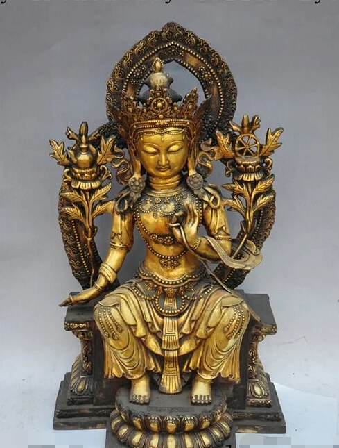 

p6176 old tibet buddhism bronze gilt tara Kwan-Yin Guan Yin Bodhisattva goddess statue