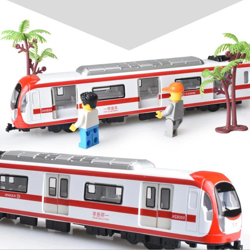 

Simulation alloy city bus subway car model children's sound and light toys for