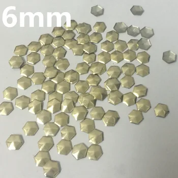 

800PCS Hot Fix Hexagon/football Shape Gold 6mm Rhinestuds Hotfix Nailheads Iron On Studs DIY Rhinestones Accessory For Clothes