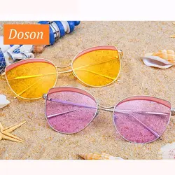 2019 Мода Cat Eye солнцезащитные очки Для женщин Дамы Красочные океанские линзы вождения солнцезащитные очки металлические очки Оттенки Óculos De