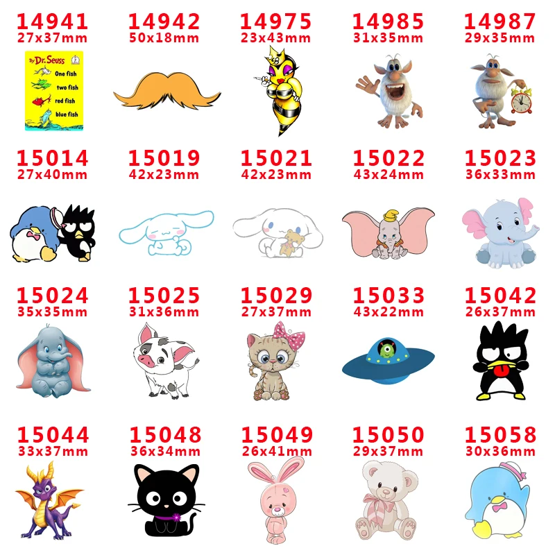 

DIY Craft Supplies cartoon character flat back planar resins 30 pieces. PR- 14941-15058