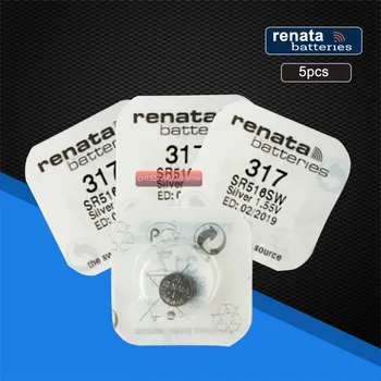

5pack Renata LONG LASTING 317 SR516SW SR62 D317 V317 Watch Battery Silver Oxide Batteries