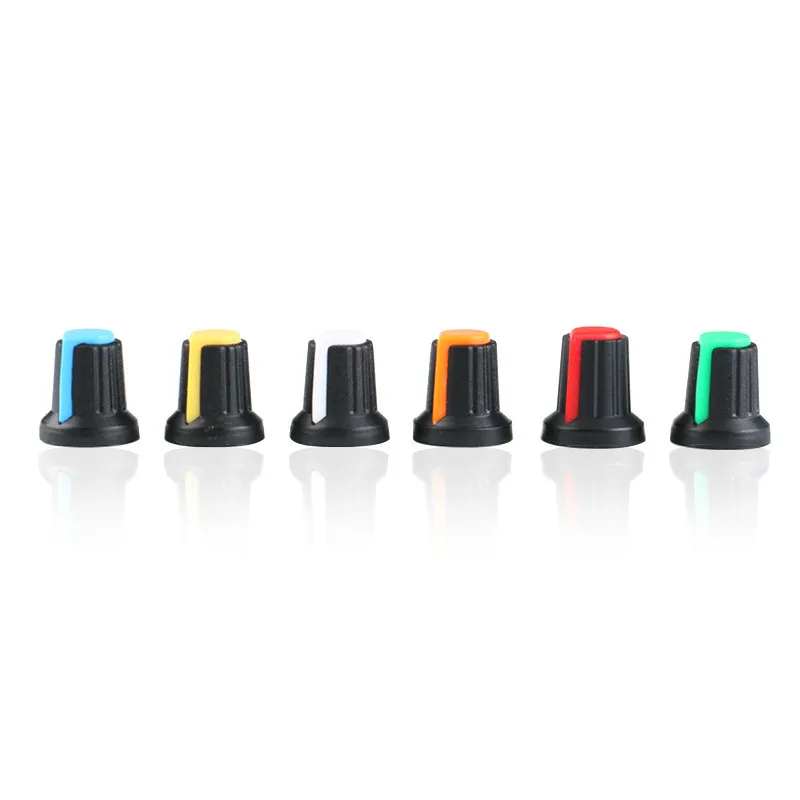 WH148 Potentiometer knob Cap AG2 Plastic knob for Diameter 6mm Plum Handle Yellow Orange Blue White Red Green 6color 5PCS=30PCS (4)