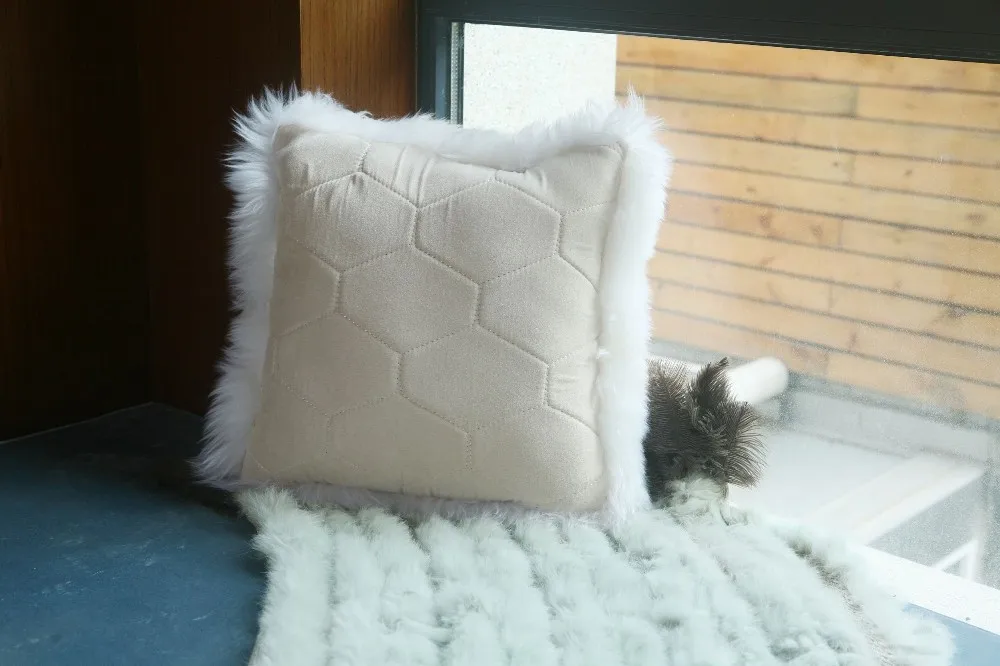 sheep skin back cushion pillow2