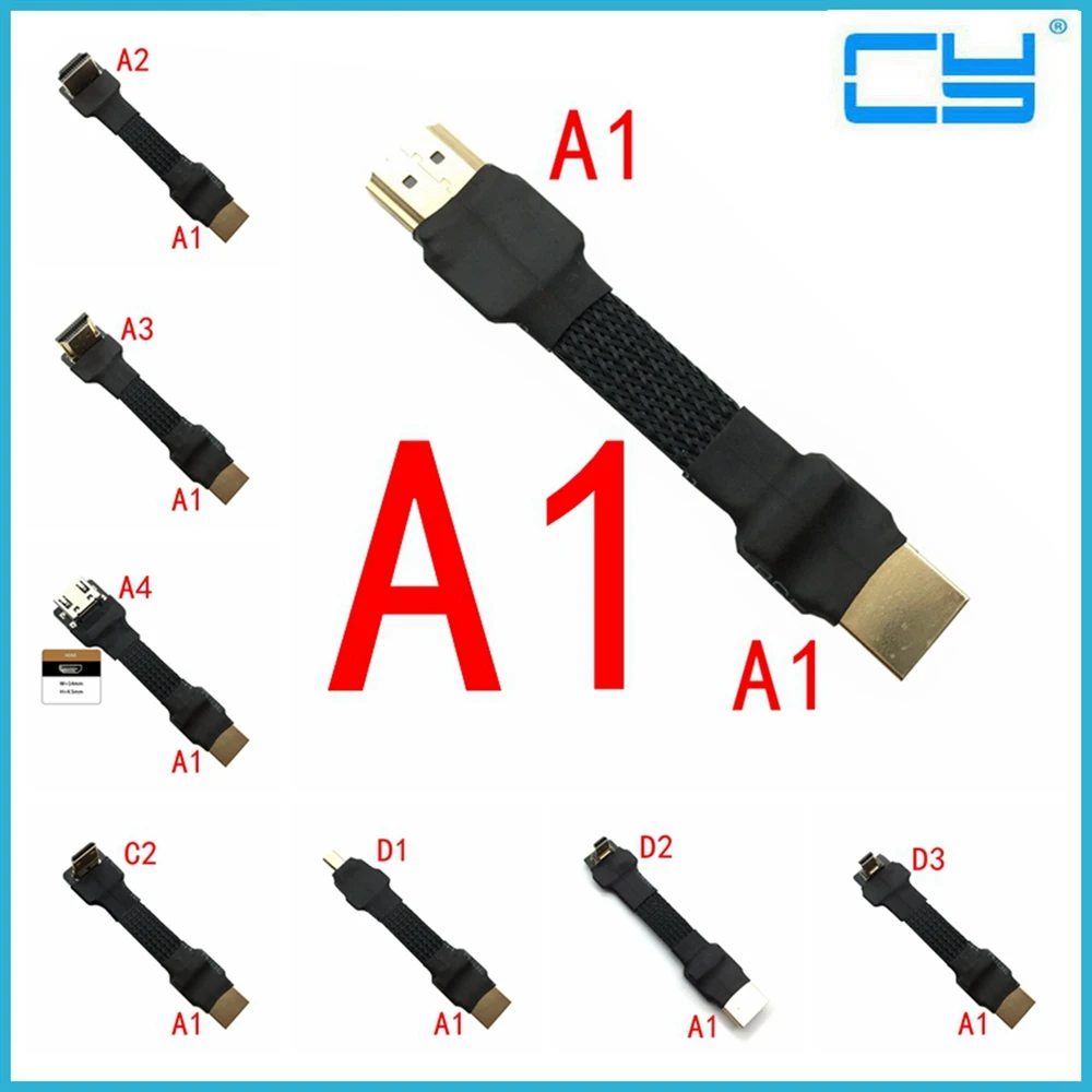 FPV Micro HDMI Mini HDMI 90 degree Adapter 5cm 50cm FPC Ribbon Flat