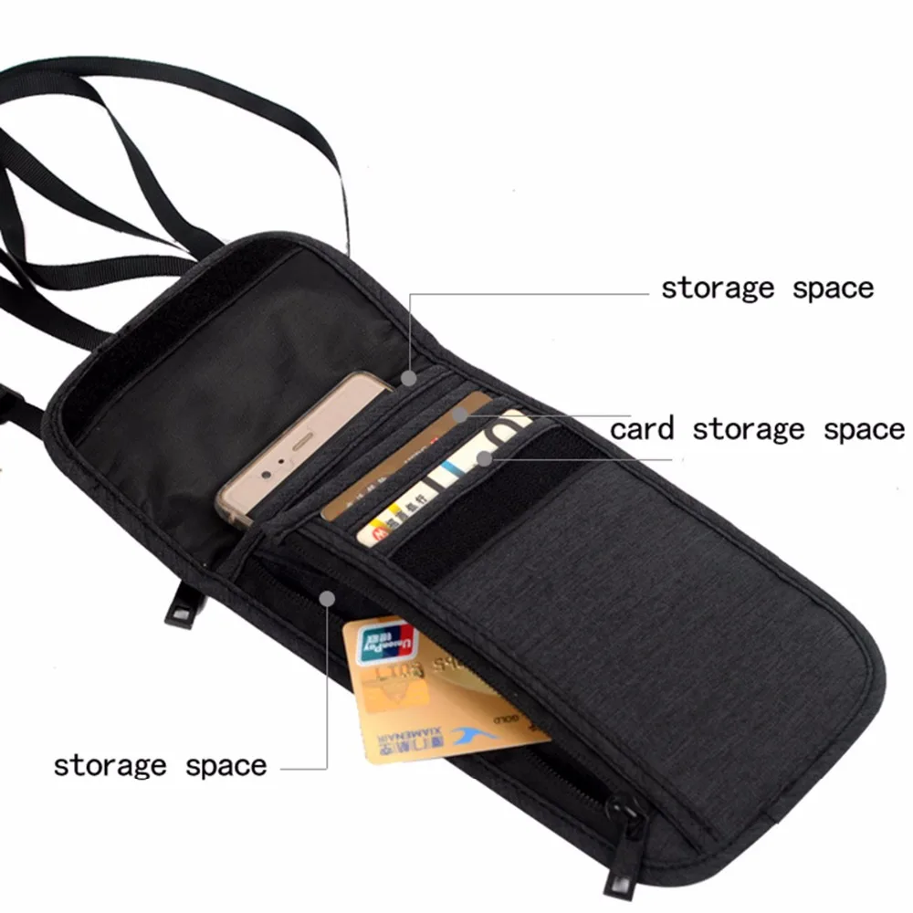 

Nosii Neck Hanging Travel Passport Bag Wallet ID Credit Card Holder Cover Storage Bag Money Clutch Carry Pouch RFID Card Holding