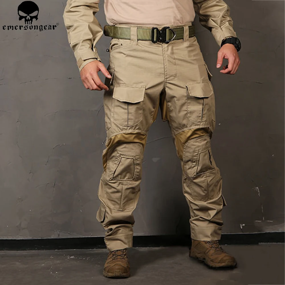 Calças de Combate Calças do Exército Tático com Joelheiras g3 Emersongear Novo Caça Calças Militar Multicam wg Em9351