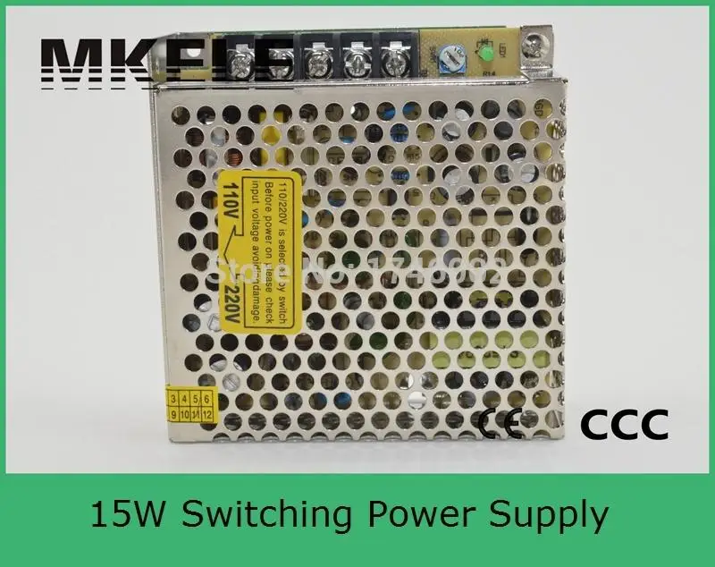 

CE approved high quality 15w 12v 1.3a S-15-12 single output switching power supply from china factory LED Strip light AC-DC