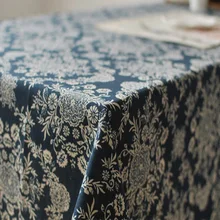Rétro Coton Lin Nappe Fleur Motif étanches À La Poussière Rectangulaire Table Couvre Accueil Parti Banquet De Haute Qualité Table Tissu