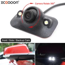 XCGaoon mini CCD Car Frente/Side/Rear View Camera Noite Versão com 2 Luzes LED Grande Angular Real cam à prova d’ água Pode Girar 360
