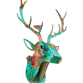 

Easter Christmas 3D Jigsaw Wooden crafts deer head wall hangings Wall hangings stereo European-style wall deer wall decorations
