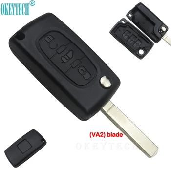 

OkeyTech New Replacement Car Key Case Shell For Fiat Scudo 3 Buttons VA2 Blade Without Groove NO Battery Holder Car Accessories