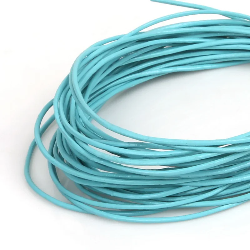 

New Arrival 100% Genuine Leather Cords Turquoise Round Rope String Cord 1/1.5/2/3mm For Jewelry Making DIY Bracelet Craft
