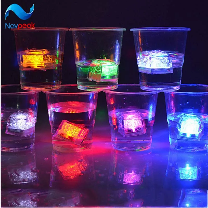 

120pcs/lot LED Ice Cube Fast Flash Slow Flash 7 Color Auto Changing Crystal Cube For Valentine's Day Party Wedding