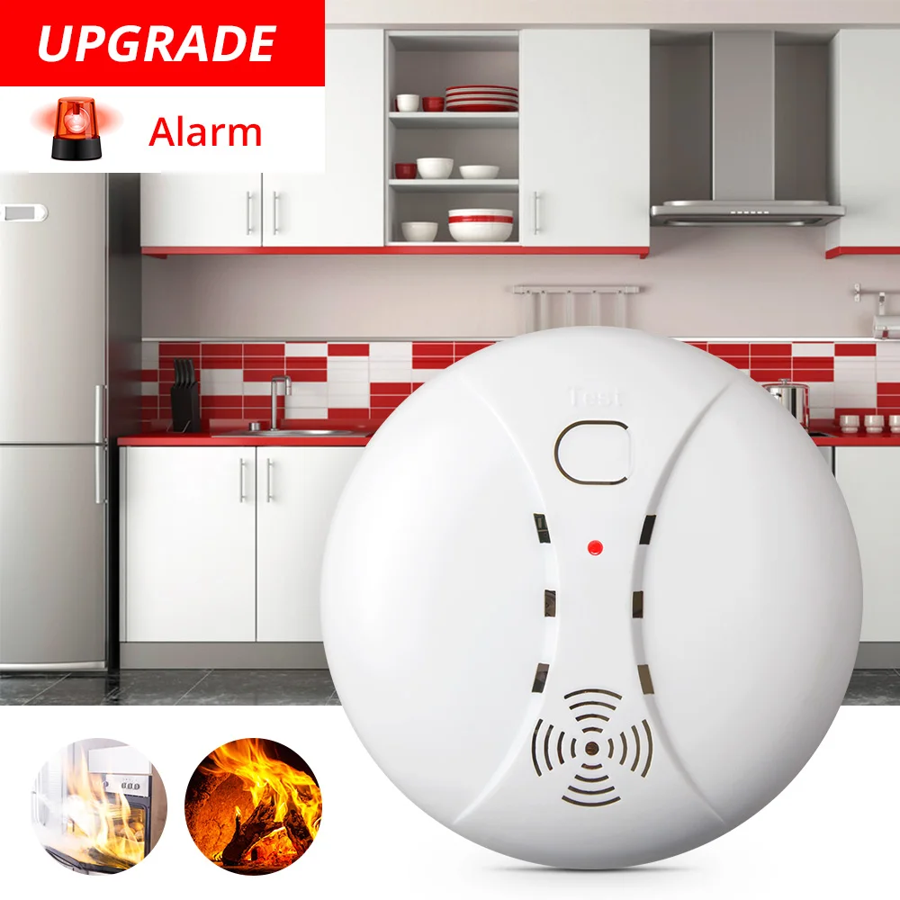 FUERS Home Security Smart Wireless Independent Smoke Fire ASK Alarm Sensor Detectors Low Battery Reminder Protect