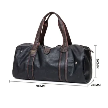 Men's Large Capacity PU Leather Sports Bag Gym Bag Fitness Sport Bags Duffel Tote Travel Shoulder Handbag Male Bag Black Brown 6