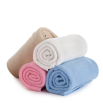 

100% Cotton Knitted Blanket Newborn Children Photographed Shooting Background Cloth Baby Blanket Mat 80*135cm