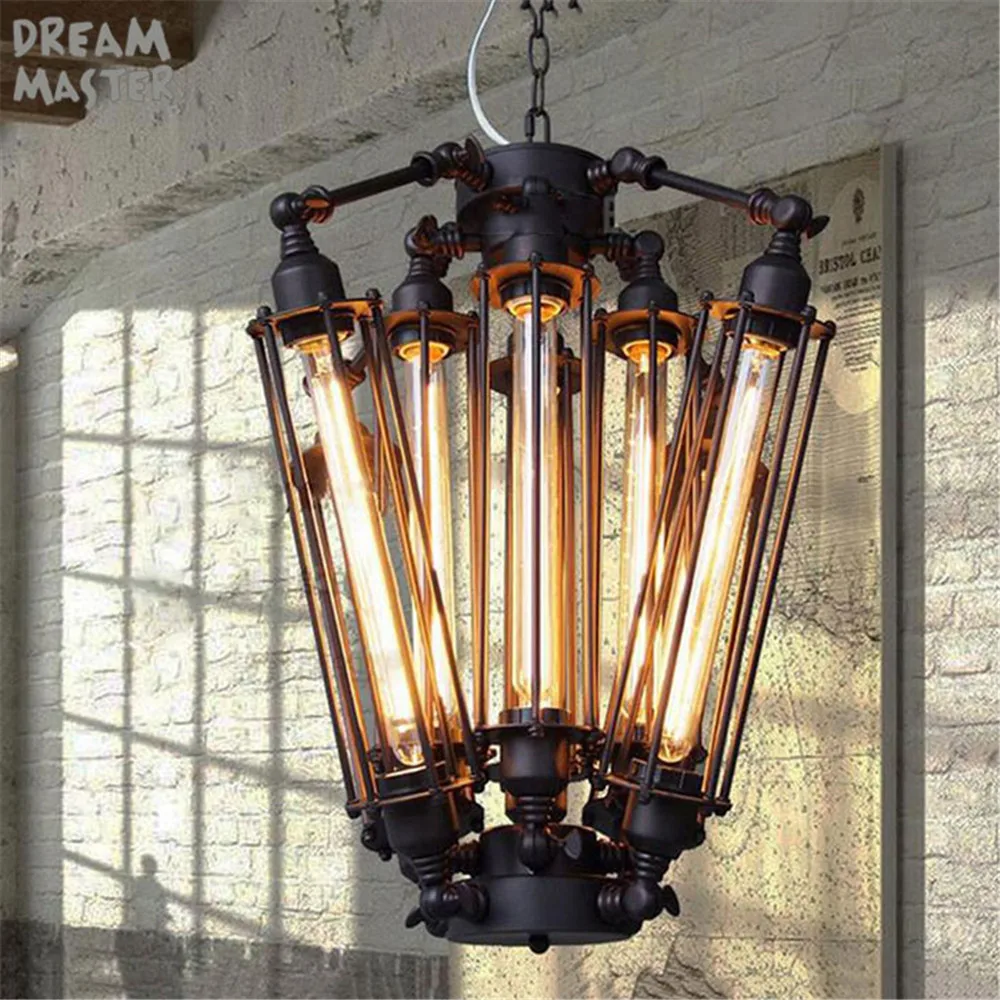 

Vintage Pendant Light Industrial Edison Lamp American Metal Style RH Loft Coffee Bar Restaurant Kitchen 8 Lights Art Deco Lamps