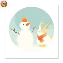 Картина по номерам художественная краска по номеру Снеговик учебная краска ing домашний декор Краска ing Гостиная Краска ing маленький noob белый кролик