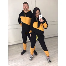 2019 New Women and Men Set Causal Patchwork Jacket Men 2Pcs Tracksuit Sportswear Hoodies Sweatshirt Pants Jogger Suit Plus size 2019 New Women and Men Set Causal Patchwork Jacket Men 2Pcs Tracksuit Sportswear Hoodies Sweatshirt Pants Jogger Suit Plus size