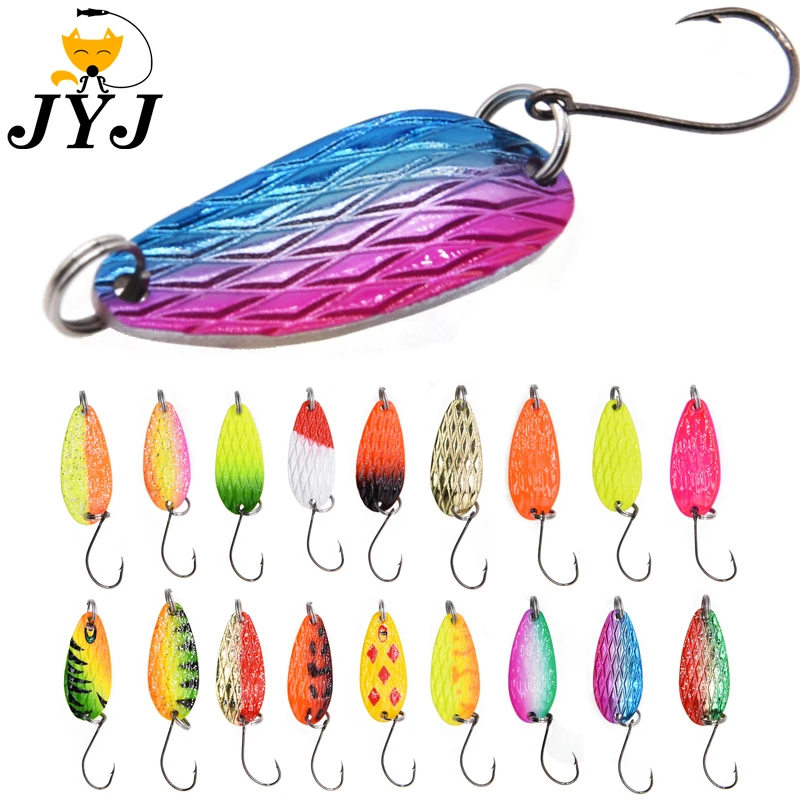 10PCS Fishing Lures Metal Spinner Baits Bass Tackle Crankbait Trout Spoon Trout