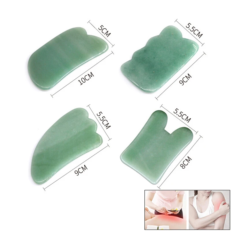 1PC Natural Aventurine Jade Stone Guasha Massage Tool SPA Therapy Gua Sha Massager Chinese Gua Sha Tools For Health Care