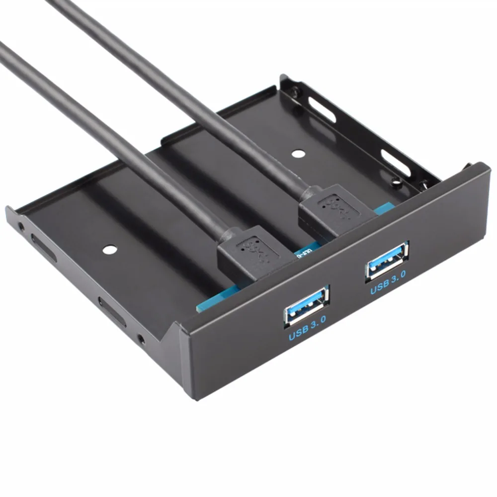 عالية الأداء 20 دبوس 2 منافذ USB 3.0 Hub USB3.0 لوحة الجبهة القوس كابل محول للكمبيوتر سطح المكتب 3.5 بوصة مرن خليج