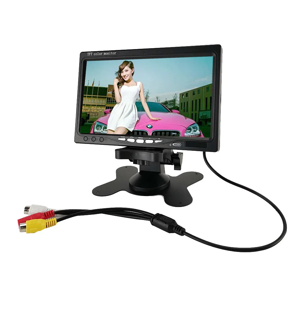  2ch video input 7inch color mini monitor for car parking system for cctv camera test view analog ca - 33055095432