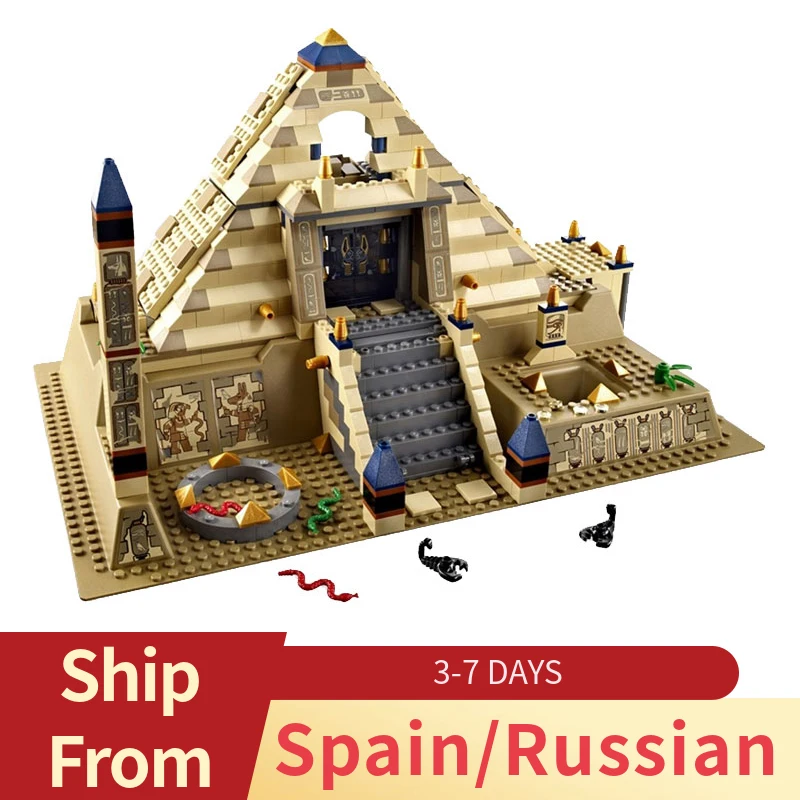 

Creator Series Egypt Architecture Scorpion Pyramid Model Truck Building Blocks Toys For Children Compatible City Sets