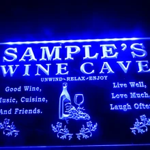 DZ053-для персонализированного названия Luck o' винная Кава светодиодный неоновый свет знак повесить Знак Домашний Декор ремесла