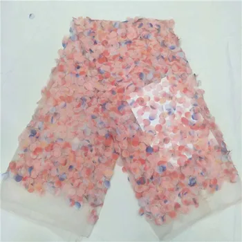 

2019 hot sale 3d flower embroidered net lace fabric YYZ0893 french net lace with best quality for sexy dress