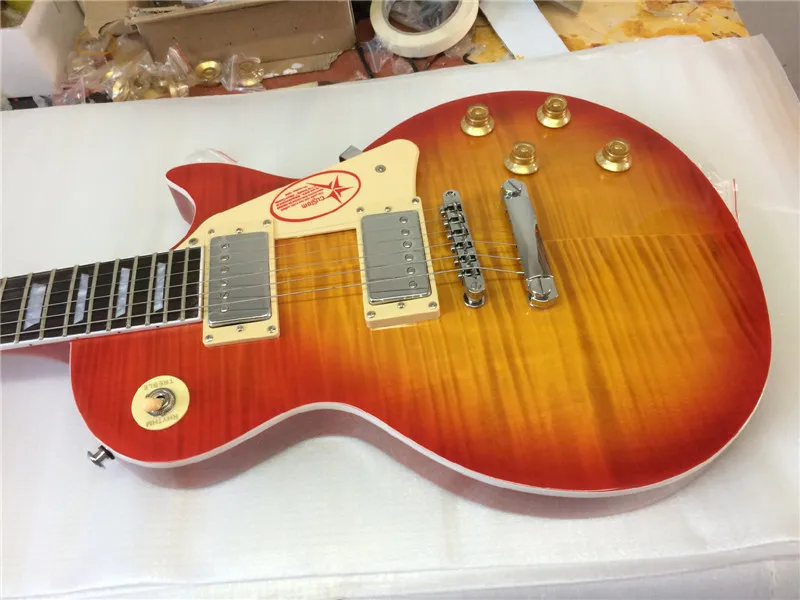

free shipping electric guitar lp standard 1956 oem electric guitar with flame maple top /guitar in china