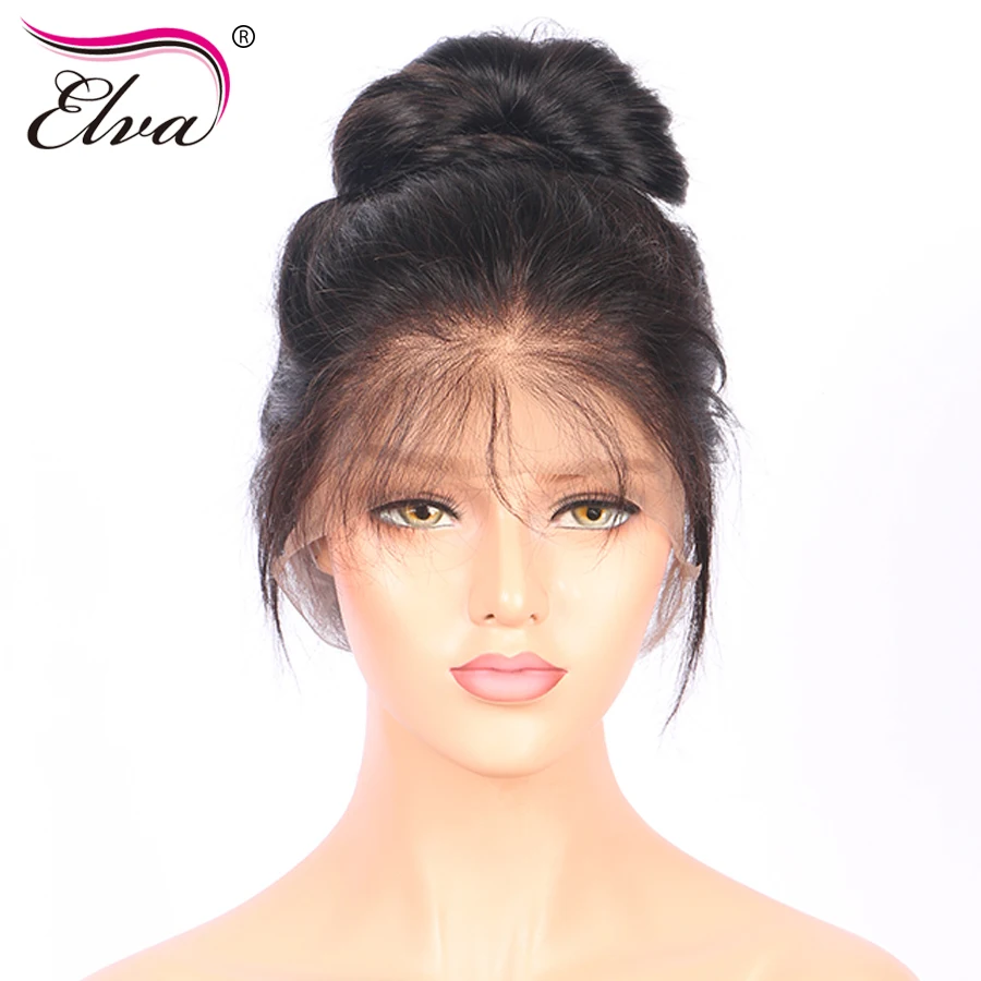 Elva Hair 250% Density 360 Lace Frontal Wig Pre Plucked Hairline With Baby Hair Straight Brazilian Remy Hair Wig For Black Women straight-human-hair-wigs : image Elva Hair 250% Density 360 Lace Frontal Wig Pre Plucked Hairline With Baby Hair Straight Brazilian Remy Hair Wig For Black Women straight-human-hair-wigs