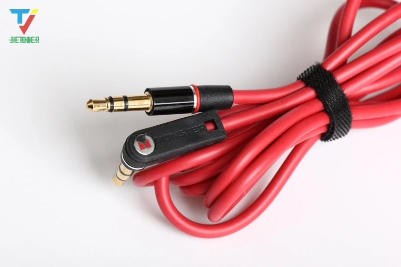 100pcs lot Red 4 to 4 3 to 3 Elbow Audio Cable 3 5mm Male to Male Detox Pro Headphone Replacement Audio Extension Cable cheap