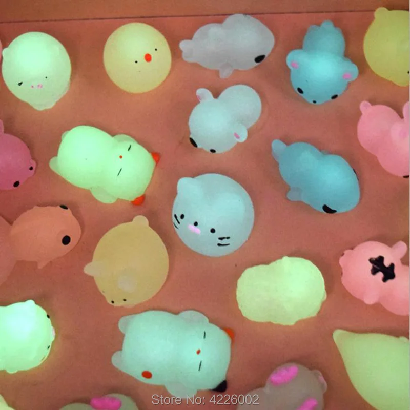 

new pack Mochi Squishy Squeeze Cat Cute Antistress Squish Set Soft Mini Animal Squichy glow in the dark Kawaii Toys for Children
