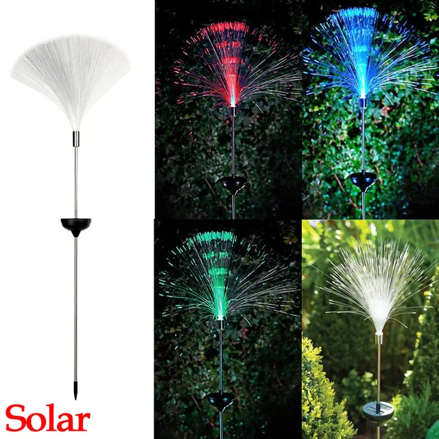 Us 8 66 32 Off Fibre Optic Color Changing Led Garden Light Lamp Solar Fountain Night Christmas Party Claming Home Decor In