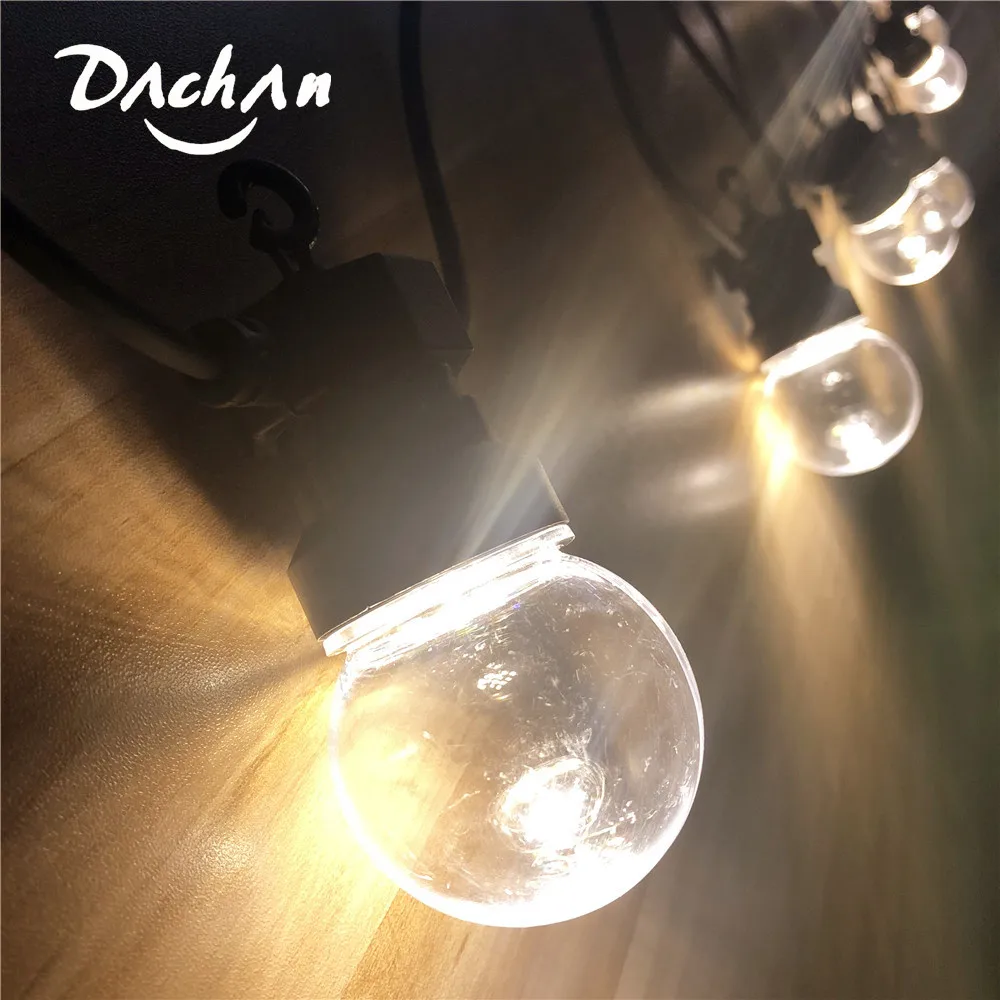 IP65 Waterproof Globe Clear G50 LED Bulb Connectable Outdoor Festoon Party String Christmas Holiday Garland Light