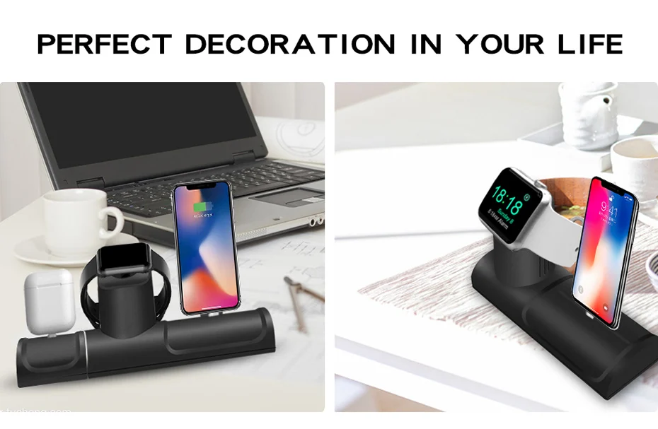 3 In 1 Charge Stand Dock Station For Apple Watch Series 432 Silicone Charge Base For Iphone XXS87 Charging Dock For Airpods (6)