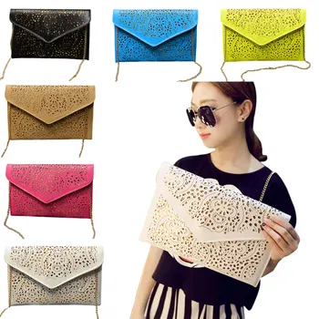 

2019 Fashion Women Cutout Handbags Vintage Style Hollow Out Shoulder Bags Day Clutches Lady Chain Envelope Bag AGD FA$B