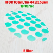 10 шт./лот, ИК-фильтр, светильник, 7,5 нм, Круглый размер, 0,55 x мм, для видеонаблюдения, CCTV, камеры безопасности, объектив, Инфракрасный Блок, использование