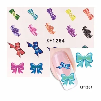 WUF 1 Sheet BOW Designs Water Transfer DIY 3D Design Nails Nail Art Stickers Decals Tools 1264