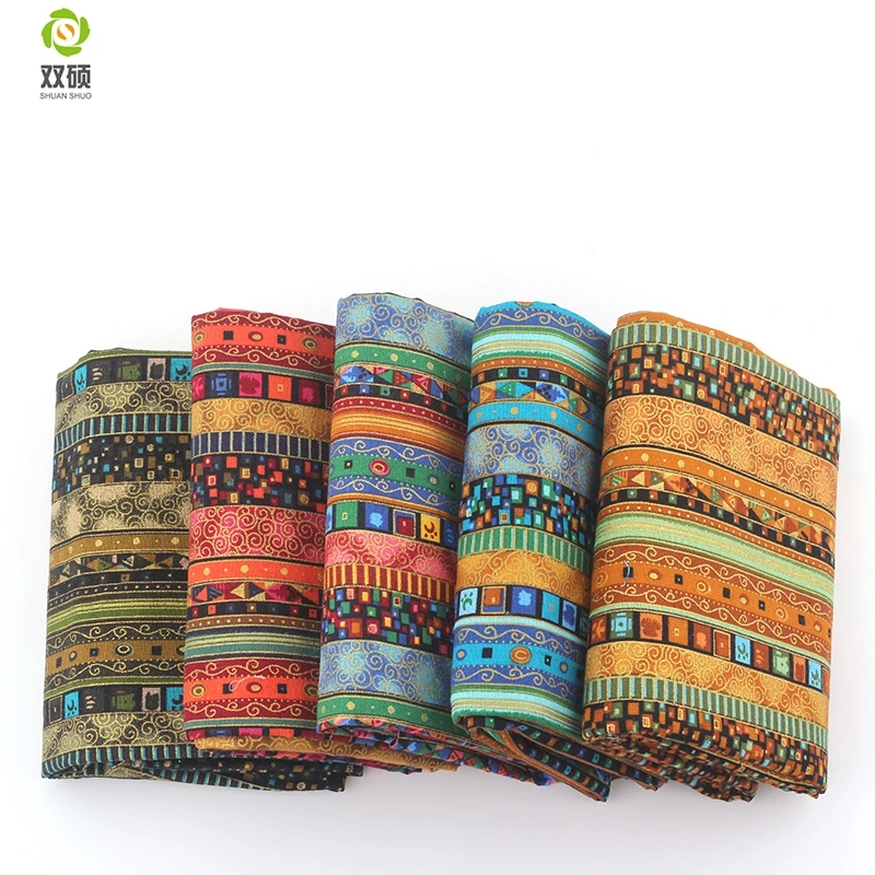  Shuanshuo African Style Cotton Linen vintage fabric DIY Handmade Textile Sewing Patchwork For Bags  - 32327061028