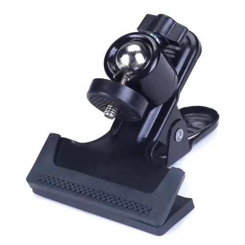 CES Metal Photo Studio Flash Spring Clamp Clip Mount With Ball Head Black