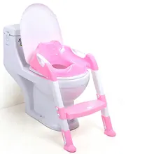 2 colores bebé orinal asiento de entrenamiento de los niños baño bebé asiento ajustable con escalera de baño formación asiento plegable