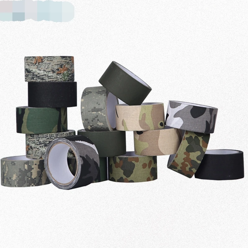 

2pcs 50mm10meter /lot 10m Adhesive Cotton Bionic Tape Outdoor Hiking Camping Hunting Camo Camouflage Tape Waterproof